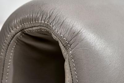 Brayton International Gray Leather Lounge Chairs 1980