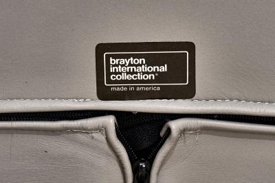 Brayton International Gray Leather Lounge Chairs 1980