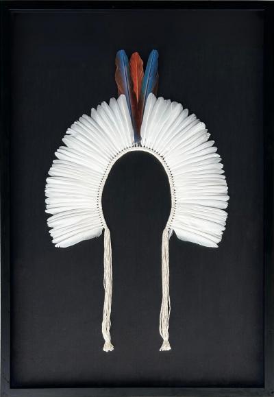 Brazilian Kayap Tribe Indigenous Feather Headdress Cocar from the Amazon