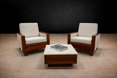 Brazilian Mid Century Coffee Table in Rosewood with Marble Top Unknown 1960s