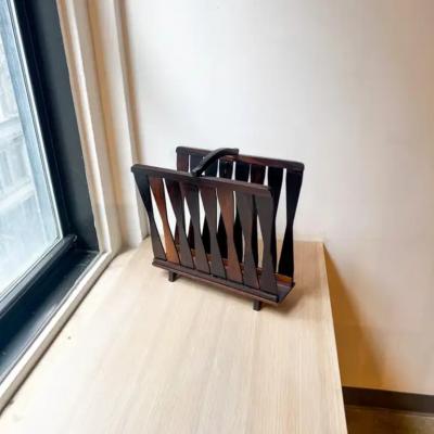 Brazilian Mid Century Magazine Rack in Hardwood Unknown c 1960s