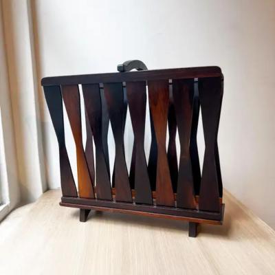 Brazilian Mid Century Magazine Rack in Hardwood Unknown c 1960s