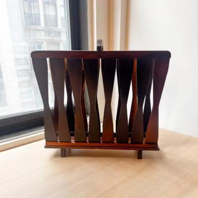 Brazilian Mid Century Magazine Rack in Hardwood Unknown c 1960s