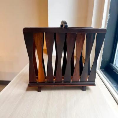 Brazilian Mid Century Magazine Rack in Hardwood Unknown c 1960s