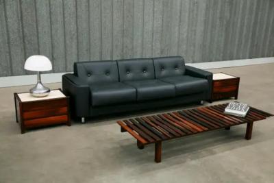 Brazilian Mid Century Modern Bench in Hardwood c 1960 s