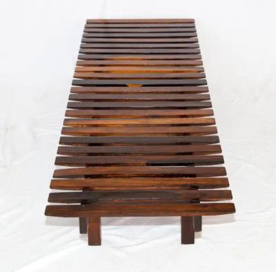 Brazilian Mid Century Modern Bench in Hardwood c 1960 s