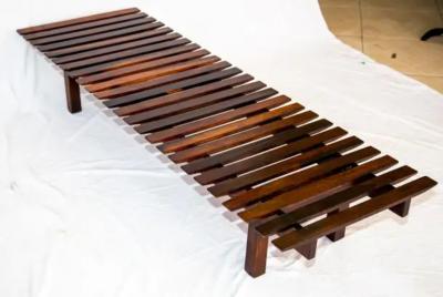 Brazilian Mid Century Modern Bench in Hardwood c 1960 s