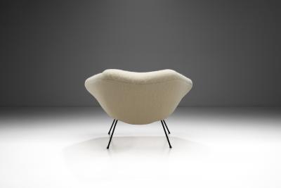 Brazilian Mid Century Modern Lounge Chair with Metal Legs Brazil 1960s