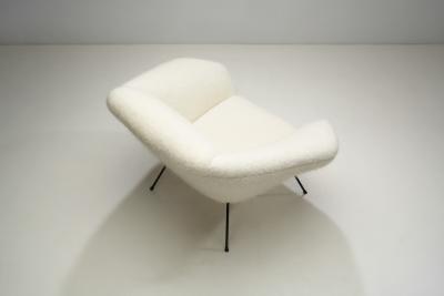 Brazilian Mid Century Modern Lounge Chair with Metal Legs Brazil 1960s
