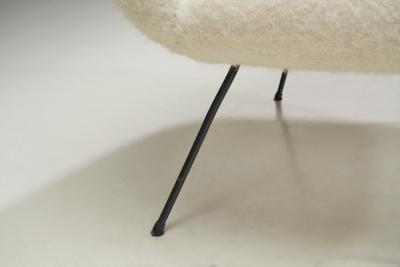 Brazilian Mid Century Modern Lounge Chair with Metal Legs Brazil 1960s