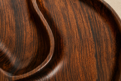 Brazilian Mid Century Modern Sculptural Platter in Solid Jacarand Rosewood