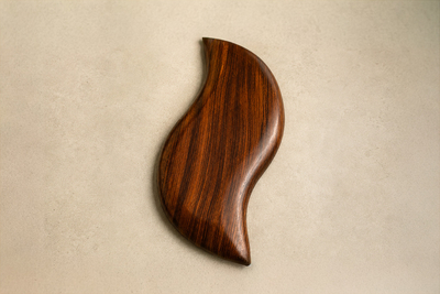 Brazilian Mid Century Modern Sculptural Platter in Solid Jacarand Rosewood
