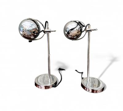 Brazilian Mid Century Modern Table Lamps Plated in Chrome Unknown 1960s