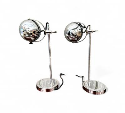 Brazilian Mid Century Modern Table Lamps Plated in Chrome Unknown 1960s