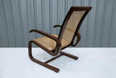 Brazilian Mid Century Rocking Chair in Hardwood and Caning Unknown c 1960 s