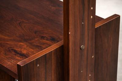 Brazilian Modern Adjustable Bookshelf with Cabinets in Rosewood Brazil 1960s