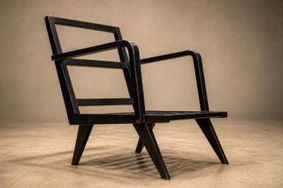 Brazilian Modern Armchair in Hardwood and Boucl Unknown Brazil 1960s