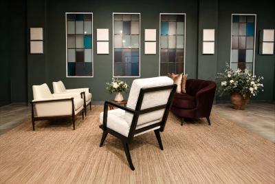 Brazilian Modern Armchair in Hardwood and Boucl Unknown Brazil 1960s