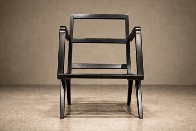Brazilian Modern Armchair in Hardwood and Boucl Unknown Brazil 1960s