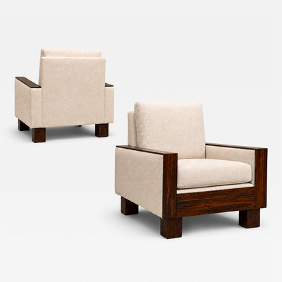 Brazilian Modern Armchairs in Rosewood Boucl by Celina 1960s