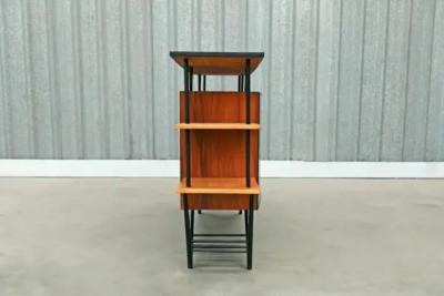 Brazilian Modern Bar in Hardwood Party Motif Marquetry Unknown 1950s Brazil