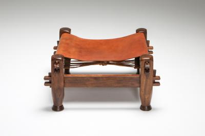 Brazilian Modern Brutalist Pair of Stools Brazil 1960s