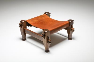 Brazilian Modern Brutalist Pair of Stools Brazil 1960s