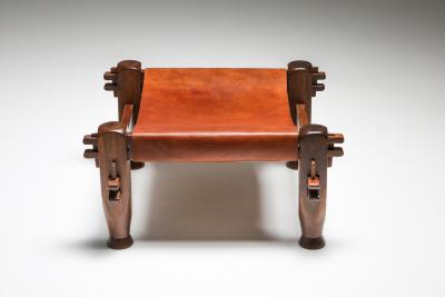 Brazilian Modern Brutalist Pair of Stools Brazil 1960s