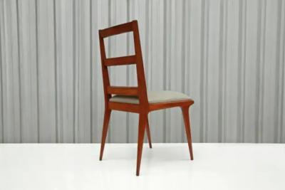 Brazilian Modern Chairs in Hardwood Beige Leather Unknown Brazil 1950s