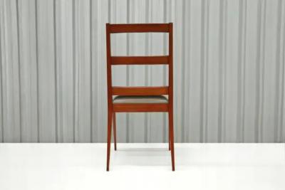 Brazilian Modern Chairs in Hardwood Beige Leather Unknown Brazil 1950s