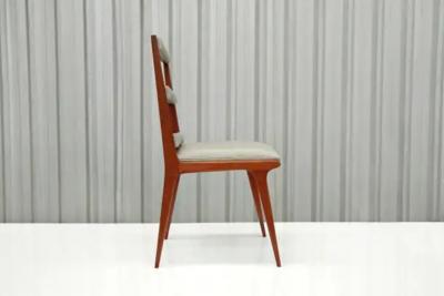 Brazilian Modern Chairs in Hardwood Beige Leather Unknown Brazil 1950s