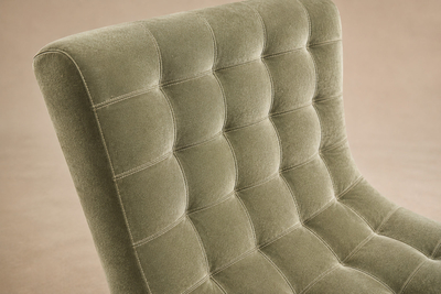 Brazilian Modern Chaise Lounge in Cavi na and Light Aloe Sage Mohair 1950s