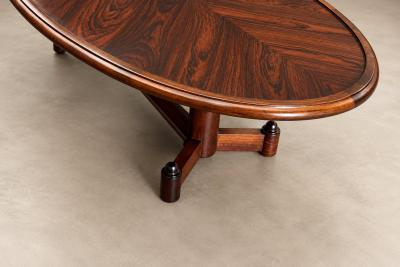 Brazilian Modern Oval Coffee Table in Rosewood Brazil 1960s Lot 1162