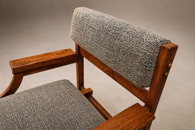 Brazilian Modern Pair of Armchairs in Cavi na Wood Performance Boucle Brazil