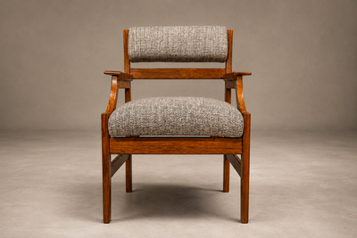 Brazilian Modern Pair of Armchairs in Cavi na Wood Performance Boucle Brazil