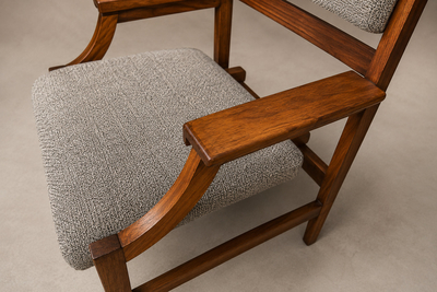 Brazilian Modern Pair of Armchairs in Cavi na Wood Performance Boucle Brazil