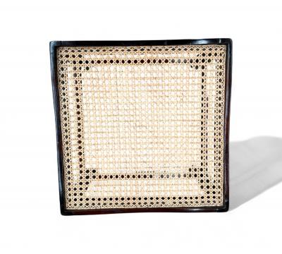 Brazilian Modern Pair of Stools in Rosewood and Cane Unknown 1960s