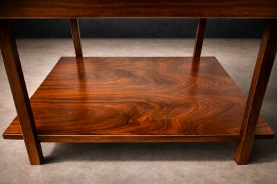 Brazilian Modern Rectangular Side Table in Rosewood Glass Unknown 1960s