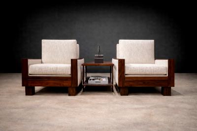 Brazilian Modern Rectangular Side Table in Rosewood Glass Unknown 1960s