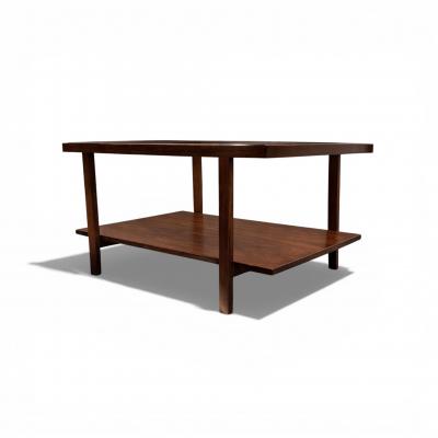 Brazilian Modern Rectangular Side Table in Rosewood Glass Unknown 1960s