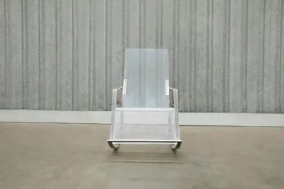 Brazilian Modern Rocking Chair in Metal and Acrylic Unknown 1970