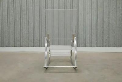 Brazilian Modern Rocking Chair in Metal and Acrylic Unknown 1970