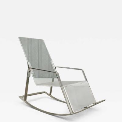 Brazilian Modern Rocking Chair in Metal and Acrylic Unknown 1970