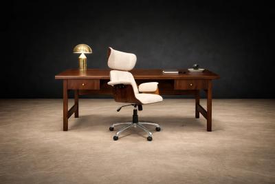 Brazilian Modern Rosewood Desk with Dual Drawers Brazil 1960s