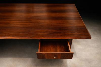 Brazilian Modern Rosewood Desk with Dual Drawers Brazil 1960s