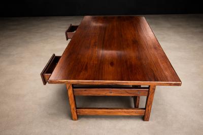 Brazilian Modern Rosewood Desk with Dual Drawers Brazil 1960s