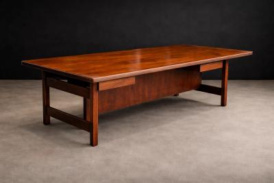 Brazilian Modern Rosewood Desk with Dual Drawers Brazil 1960s