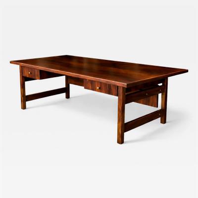 Brazilian Modern Rosewood Desk with Dual Drawers Brazil 1960s