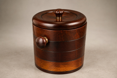 Brazilian Modern Rosewood Ice Bucket with Sculptural Turned Handles Lot 959