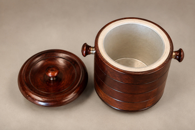 Brazilian Modern Rosewood Ice Bucket with Sculptural Turned Handles Lot 959